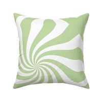 Groovy psychedelic twirl - seventies retro kaleidoscope inspired minimalist swirl design mint white LARGE