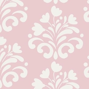 5" Pink and Cream Floral Damask for April Flowers Prints