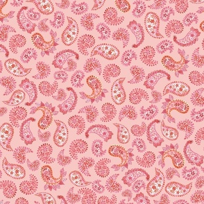 Watercolor Pastel Pink Paisley