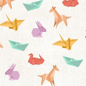 Home Hobbies: Jumbo Pastel Origami on Textured Gauze by Brittanylane