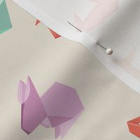 Medium Pastel Origami Shapes on  Tan by Brittanylane