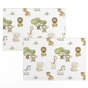 Watercolor Safari Jungle Animals Nursery