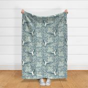 California Tropical Birds & Botanicals - Dusty Teal