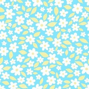 ditsy floral print blue yellow