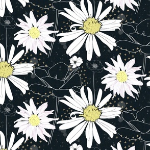 Neighborhood Wild Flowers - Black - Large