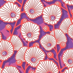 In Bloom / Medium scale / Coral + purple