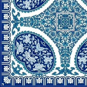Blue China Flower Tiles II