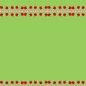 Red Roses on Green  Fabric on July 12, 2012