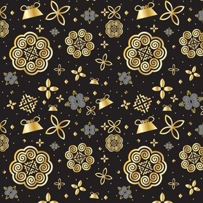 Gold Hmong Pattern by VXM Black