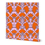 cheerleader lattice in pink and orange