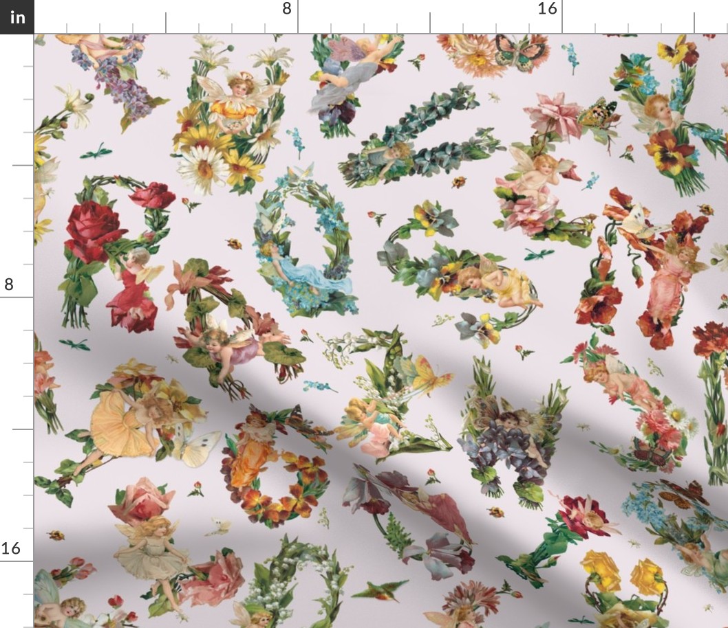 Floral Fairy Alphabets-Barely Pink