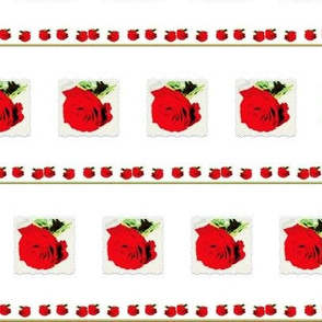 Red Roses on White Background  Fabric on July 12, 2012