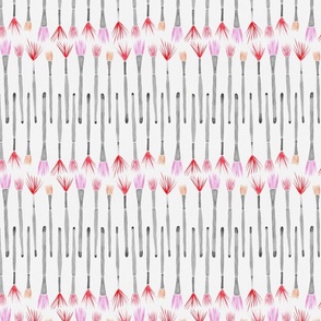 Watercolor Paintbrushes - Pink + Gray