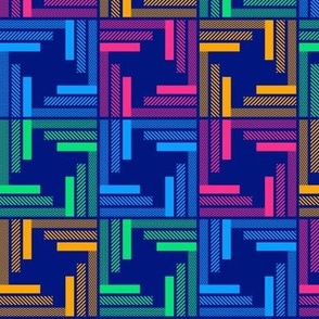 Bar Graph Quilt, Rainbow Colors