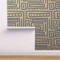 Blue Geometric Modern Abstract Maze