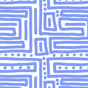 Blue Geometric Modern Abstract Maze