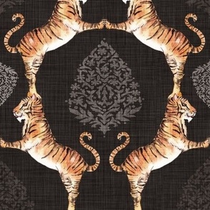 Big Cat Damask (black) MED /tiger 