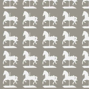 taupe carousel horse