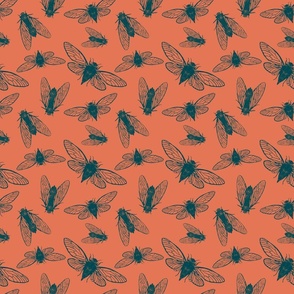 Flying Moths | Orange and Teal
