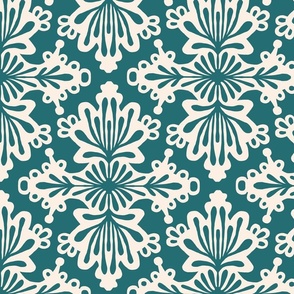 Paper-cut Bloom: Teal