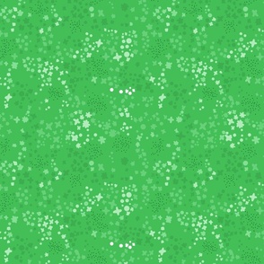 Millefleurs matching clover pattern grass green - S
