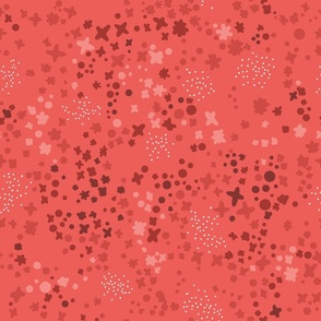 Millefleurs matching clover pattern Coral- M