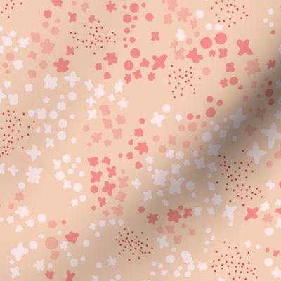 Millefleurs matching clover pattern soft coral - S