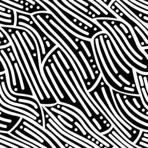 Abstract Rods & Dots // Outline on Black