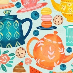 Sweet Tooth Garden Party on Pale Blue - Large