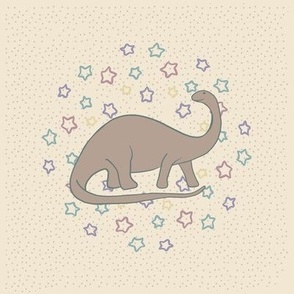 8-inch Brachiosaurus Dinosaur  for Embroidery Hoop or Cheater Quilt Blocks