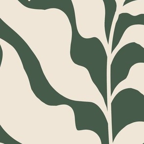 Tropical Vines Oatmeal on Emerald Large Scale