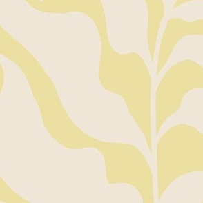 Tropical Vines Oatmeal on Yellow Large Scale