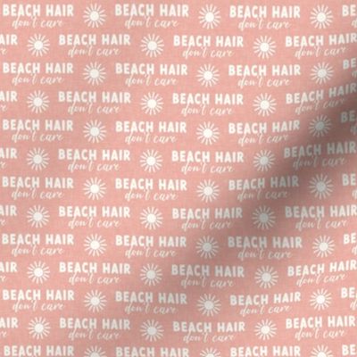 (small scale) Beach Hair - sunshine - summer beach fabric - dark pink -  LAD22