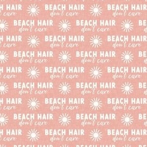 (small scale) Beach Hair - sunshine - summer beach fabric - dark pink -  LAD22
