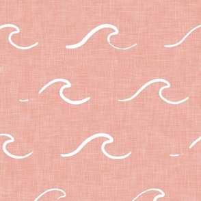 (large scale) waves - dark pink - wallpaper scale - LAD22