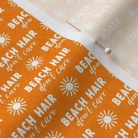 (small scale) Beach Hair - sunshine - summer beach fabric - orange -  LAD22