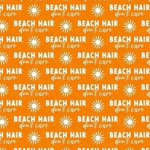 (small scale) Beach Hair - sunshine - summer beach fabric - orange -  LAD22