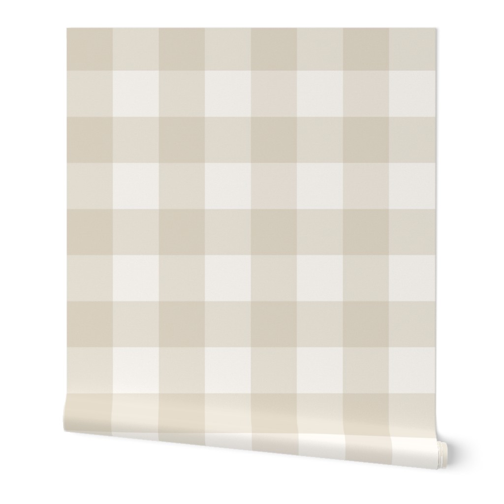 3" Gingham: Bone & Cream Gingham Check, Buffalo Check