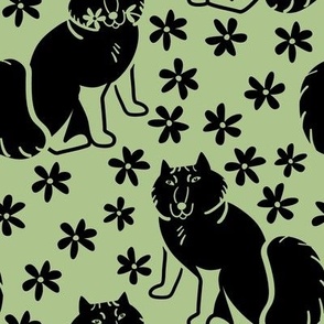Arctic Fox Nordic style Apple green and black