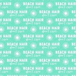 (small scale) Beach Hair - sunshine - summer beach fabric - 2 teal - LAD22