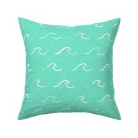 (large scale) waves - 2 teal - wallpaper scale - LAD22