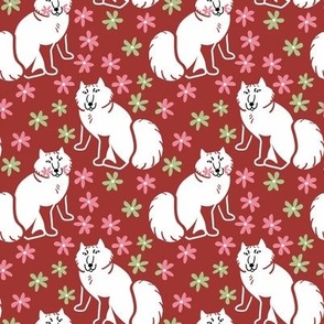 Arctic Fox Nordic style Red Pink and Green