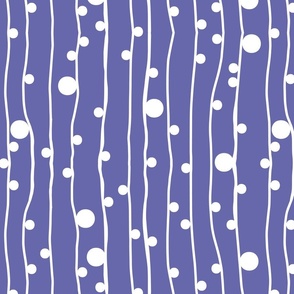 Wonky Lines and Dots Veri peri/periwinkle Purple with White