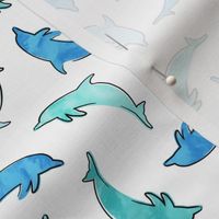 dolphins - nautical - multi blue - LAD22