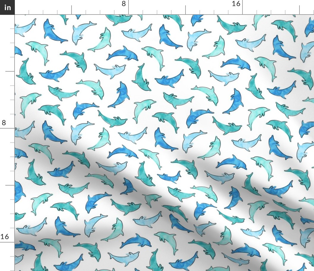 dolphins - nautical - multi blue - LAD22
