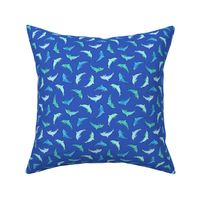 (small scale) dolphins - nautical - multi on dark blue - LAD22