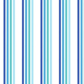 stripes - waves & buoys coordinate  - multi blue - LAD22