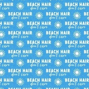 (small scale) Beach Hair - sunshine - summer beach fabric - blue - LAD22