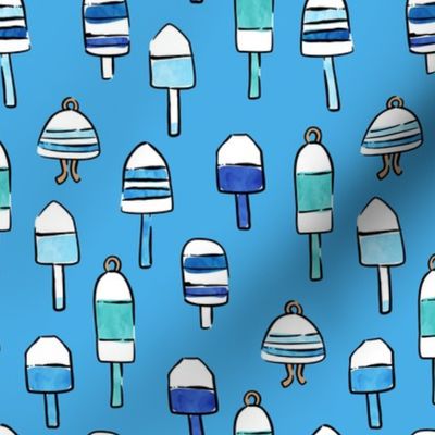 playful buoys in blue - summer nautical fabric - ocean blue  - LAD22