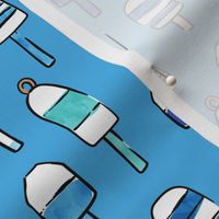 playful buoys in blue - summer nautical fabric - ocean blue  - LAD22